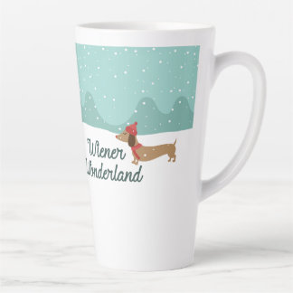 Taza De Café Latte Wiener Wonderland Dachshund Regalo Doxie Dads Moms