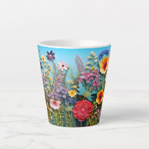 "Wildflower Garden Coffee Mug - Azul brillante De