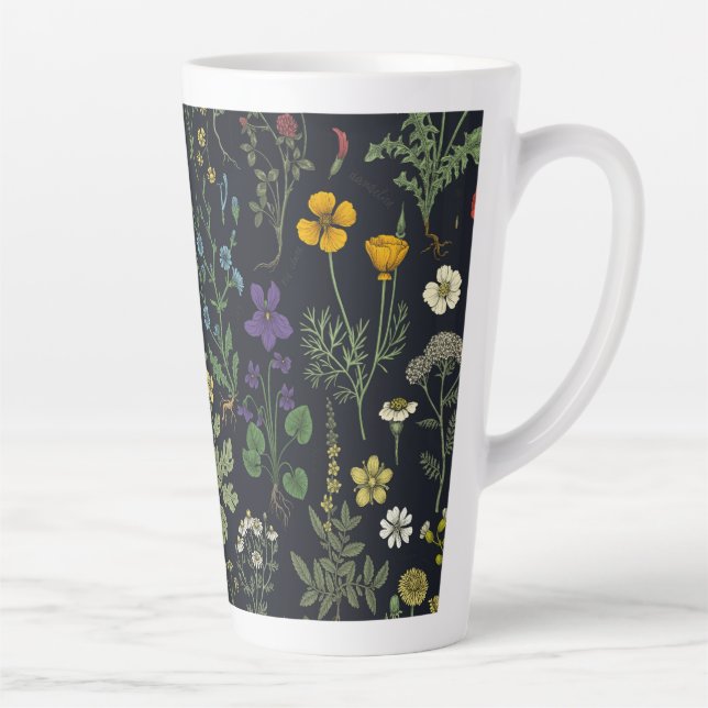 Taza De Café Latte Wildflowers collage (Derecha)
