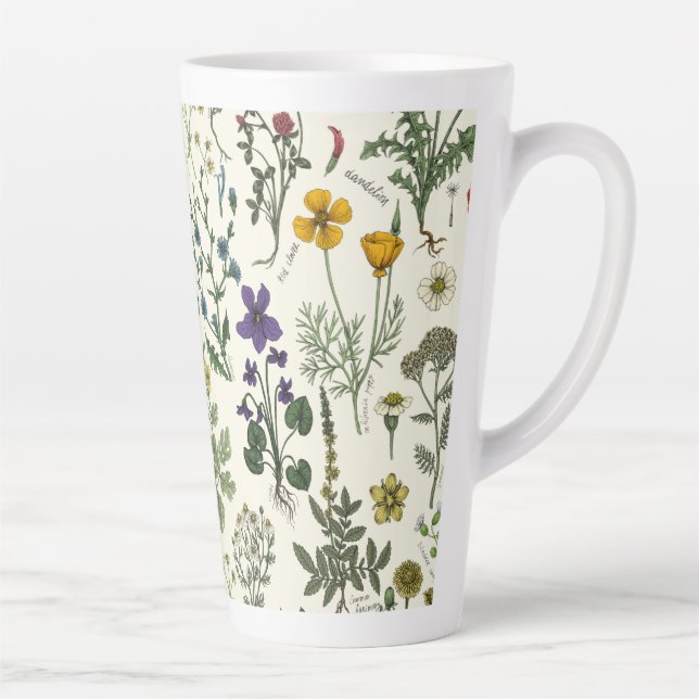 Taza De Café Latte Wildflowers collage (Derecha)