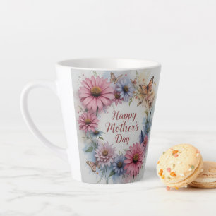 Taza De Café Latte WildFlowers Happy Mother's Day