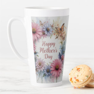 Taza De Café Latte WildFlowers Happy Mother's Day