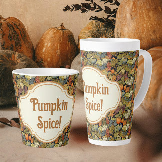 Taza De Café Latte William Morris Otoño Pumpkin Spice Personalizado