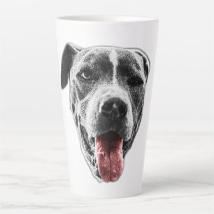 Taza De Café Latte Wink & Red Tongue Pup — Retrato de cierre
