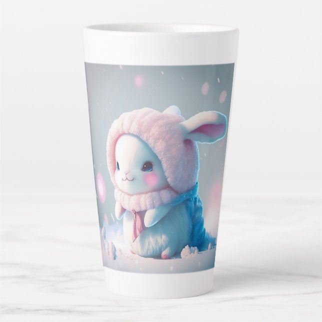 Taza De Café Latte Winter Bunny Latte Mug (Anverso)