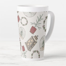 Taza De Café Latte Winter Farmhouse
