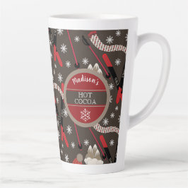 Taza De Café Latte WInter Mountain Ski Holiday Snowflake Hot Cocoa La