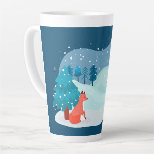 Taza De Café Latte Winter Red Fox