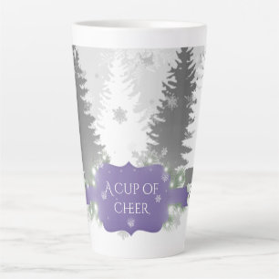 Taza De Café Latte Winter Wonderland Latte Mug - Púrpura