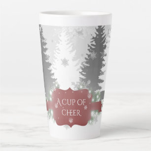Taza De Café Latte Winter Wonderland Latte Mug - Rojo