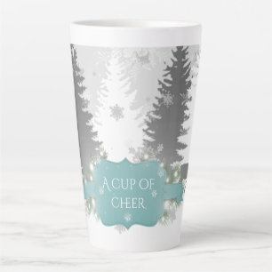 Taza De Café Latte Winter Wonderland Latte Mug - Verde azulado