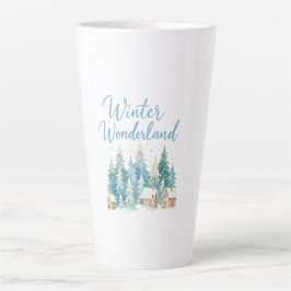 Taza De Café Latte Winter Wonderland Snowy Village Mug  