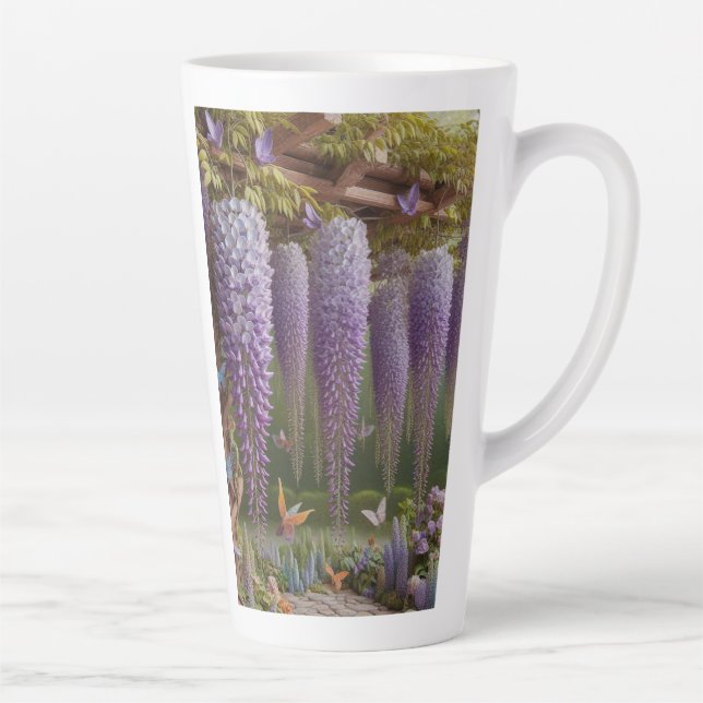 Taza De Café Latte Wisteria Floral Purple (Derecha)