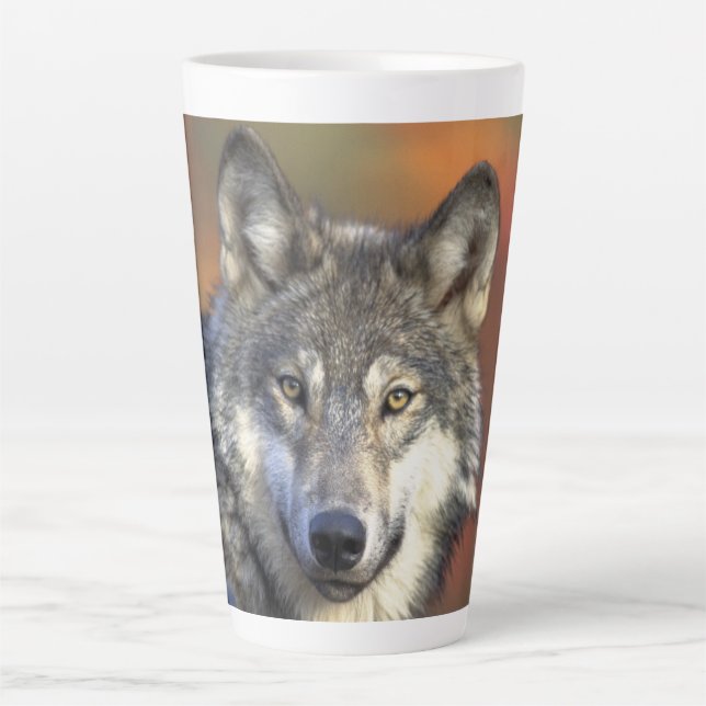 Taza De Café Latte "Wolf Aware" (Anverso)
