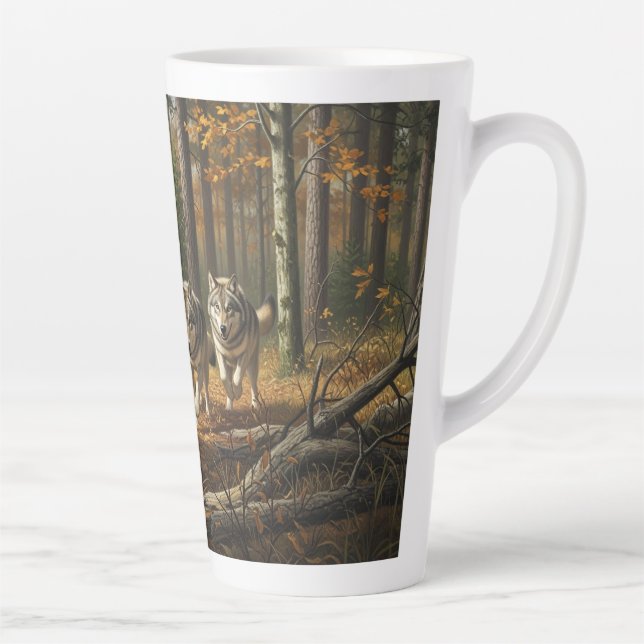 Taza De Café Latte Wolf Latte Mug style 1 (Derecha)