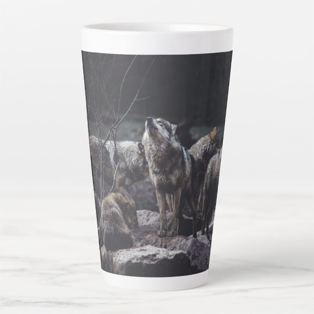 Taza De Café Latte Wolf Pack (Anverso)