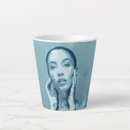 Taza De Café Latte "Woman in Blue"