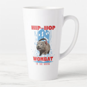 Taza De Café Latte Wombat de Hip Hop Música Divertida Animal