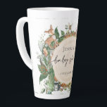 Taza De Café Latte Woodland Baby Shower<br><div class="desc">Tema de Woodland. Las caprichosas acuarelas pintadas a mano y la tipografía moderna complementan mi diseño. Personalice este lindo tema de la ducha Woodland Forrest con los detalles de la ducha de bebé de manera fácil y rápida, presione el botón personalizar para reorganizar más y formatear el estilo y la...</div>