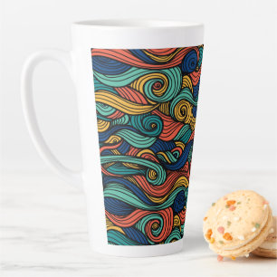 Taza De Café Latte Wool Topped paisley
