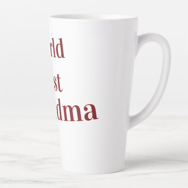 Taza De Café Latte World best Grandma grandmother grandparents pink n (Derecha)
