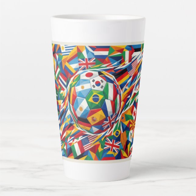 Taza De Café Latte World Cup 2026 Nations Flag Soccer Ball Latte Mug (Anverso)