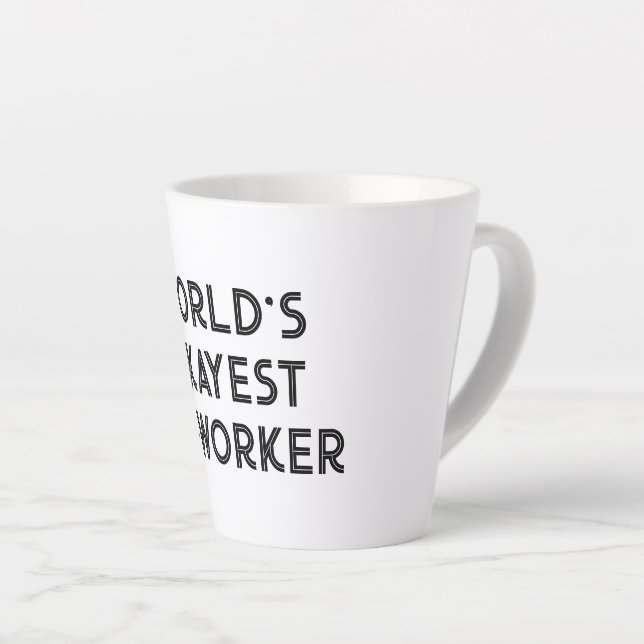 Taza De Café Latte Worlds Okayest Cita graciosa de los compañeros de  (Ángulo derecho)