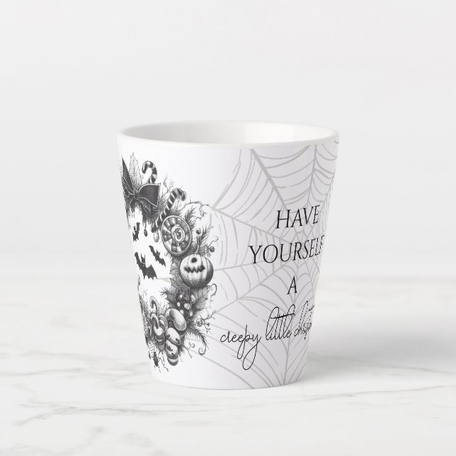 Taza De Café Latte Wreath espeluznante (Anverso)