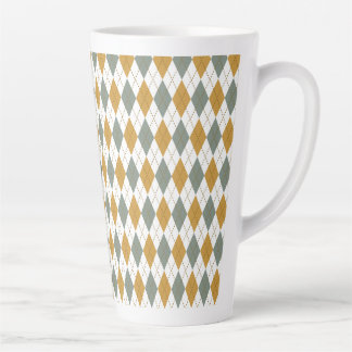 Taza De Café Latte Xanadu y Argyle de invierno de oro