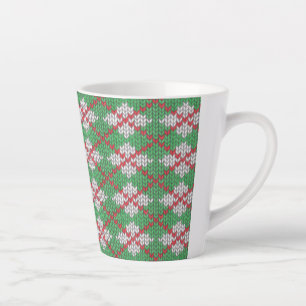 Taza De Café Latte XMAS ARGYLE KNIT Latte Mug