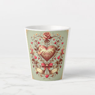 Taza De Café Latte xoxo de El día de San Valentín cardíaco ventilado