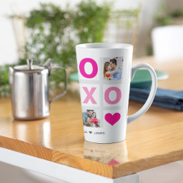Taza De Café Latte XOXO Feliz Día de San Valentín foto de Personaliza