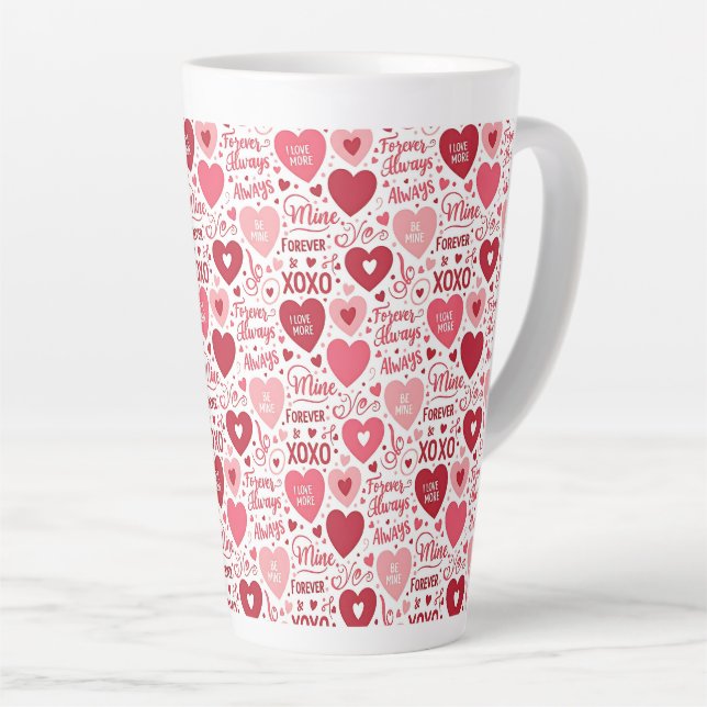 Taza De Café Latte XOXO & Siempre Mío  (Ángulo derecho)