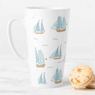 Taza De Café Latte Yates de verano con velero