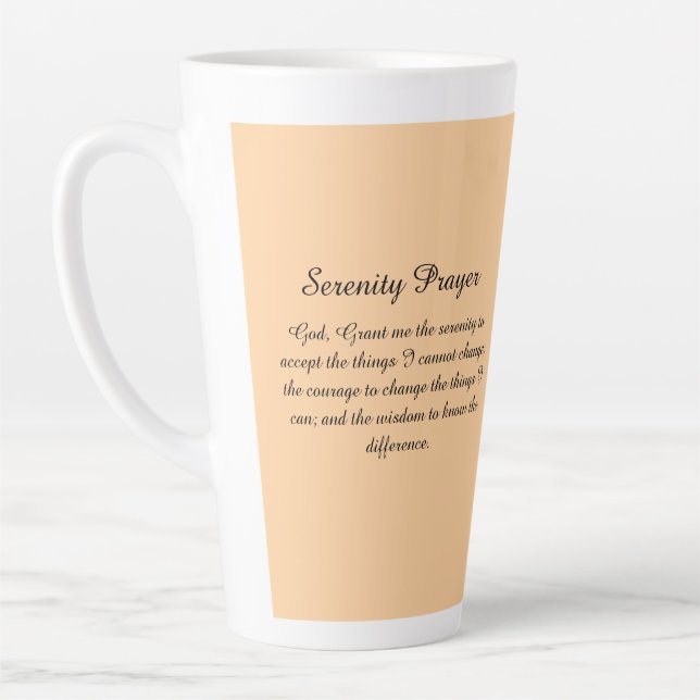 Taza De Café Latte Yellow Gold Orange Angel Serenity Prayer Latte Mug (Izquierda)