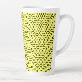 Taza De Café Latte Yellow Hexagon Maze