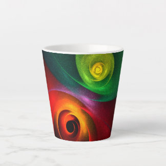 Taza De Café Latte Yin Verde Rojo Yang Patrón de arte abstracto moder