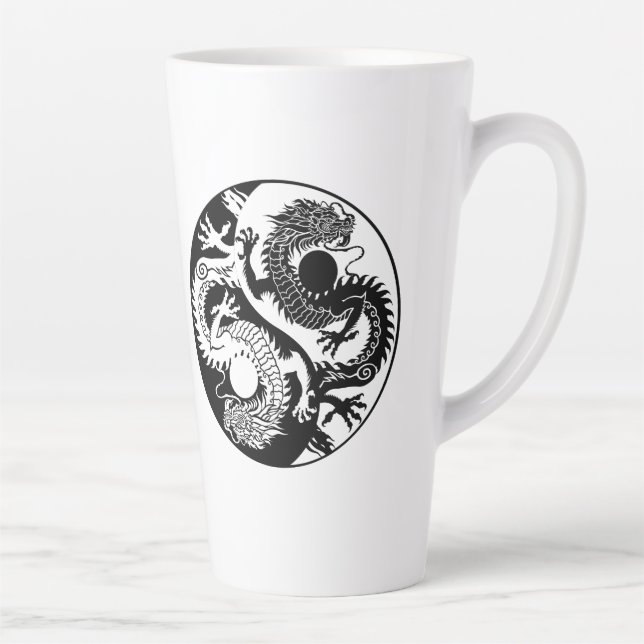 TAZA DE CAFÉ LATTE YIN YANG DOS DRAGONS (Derecha)