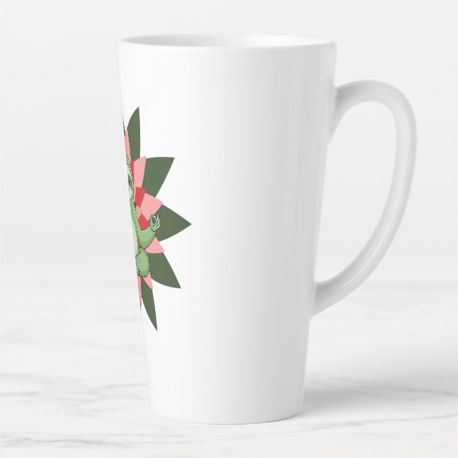 Taza De Café Latte Yoga Relaxation with Elegant Floral Art (Derecha)