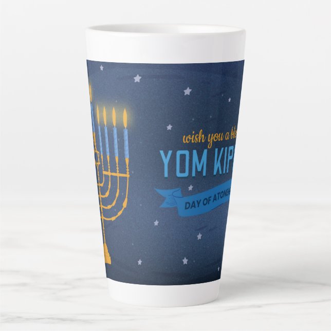Taza De Café Latte Yom Kippur Latte Mug (Anverso)