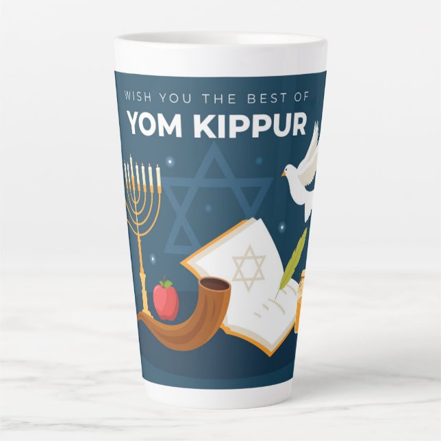 Taza De Café Latte Yom Kippur Latte Mug (Anverso)