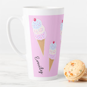 Taza De Café Latte Yummy Icecream Cone Latte Mug Personalizado