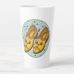 Taza De Café Latte Zapatos marroquíes amarillos Belgha Kawaii lindos