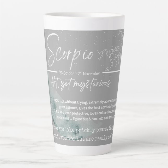 Taza De Café Latte Zodiac mug- escorpio (Anverso)