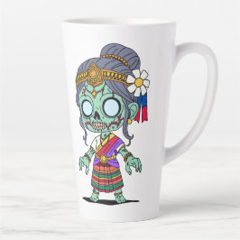 Taza De Café Latte Zombie camboyano lindo
