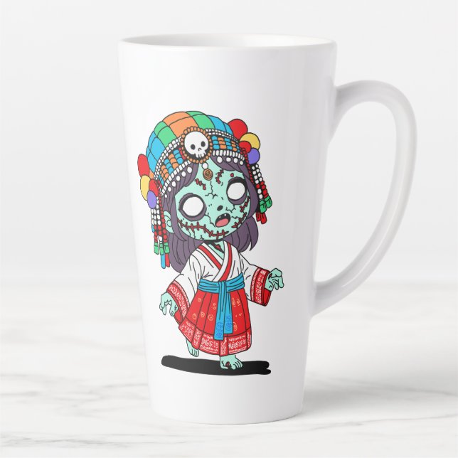 Taza De Café Latte Zombie coreano lindo (Derecha)