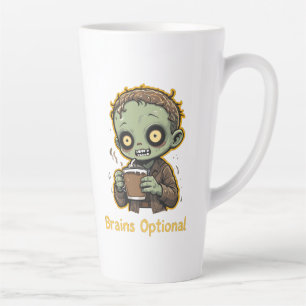 Taza De Café Latte Zombie de Café Divertido y Lindo con Cerebros Opci