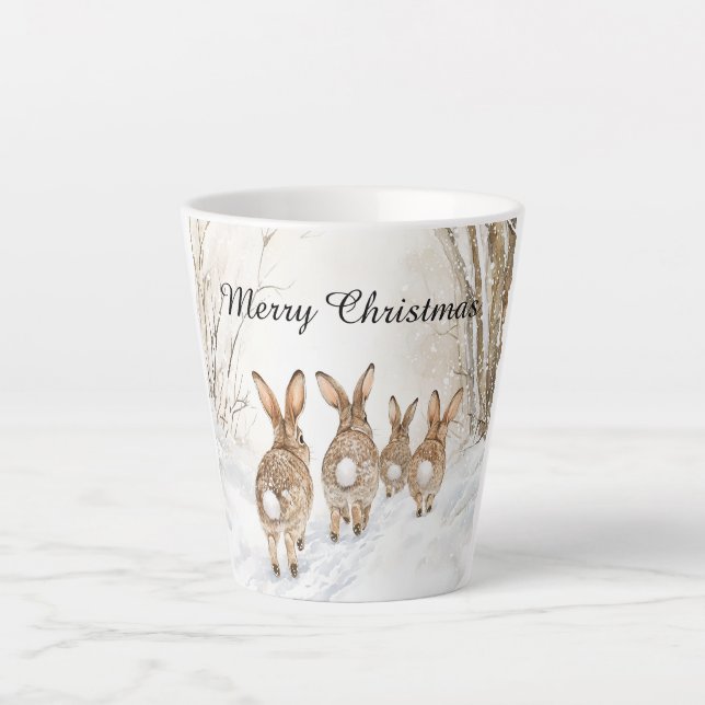 Taza De Café Latte Zorro Conejo Conejito Mejores Amigos Por Siempre (Anverso)