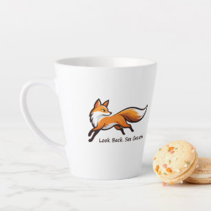 Taza De Café Latte Zorro Elegante Corriendo "Mira atrás. Ve el crecim