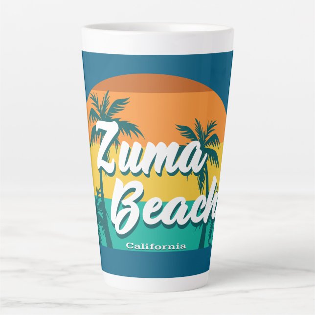 Taza De Café Latte Zuma Beach California (Anverso)